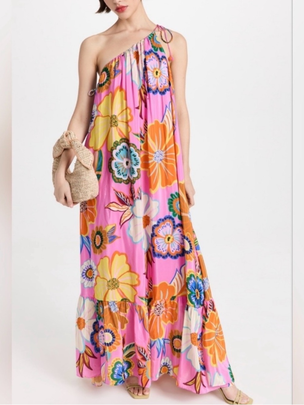 Farm Rio Full Garden Pink Maxi Dress